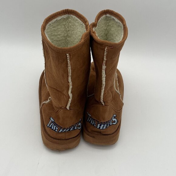 North Carolina University Womens Faux Suede Sherpa Lined Booties Size M 7/8 - Picture 2 of 6